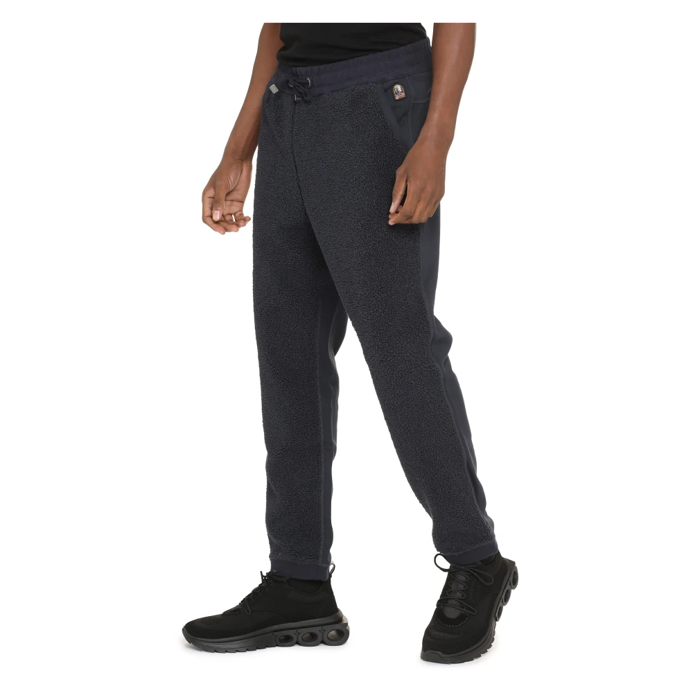 Parajumpers Katoenen blend broek met fleece inzetstukken Blue Heren