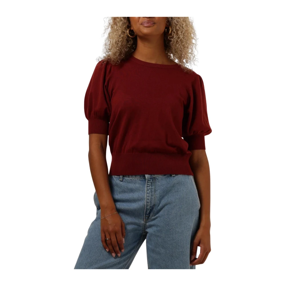 Minus Gebreide Tee voor vrouwen casual stijl Brown Dames