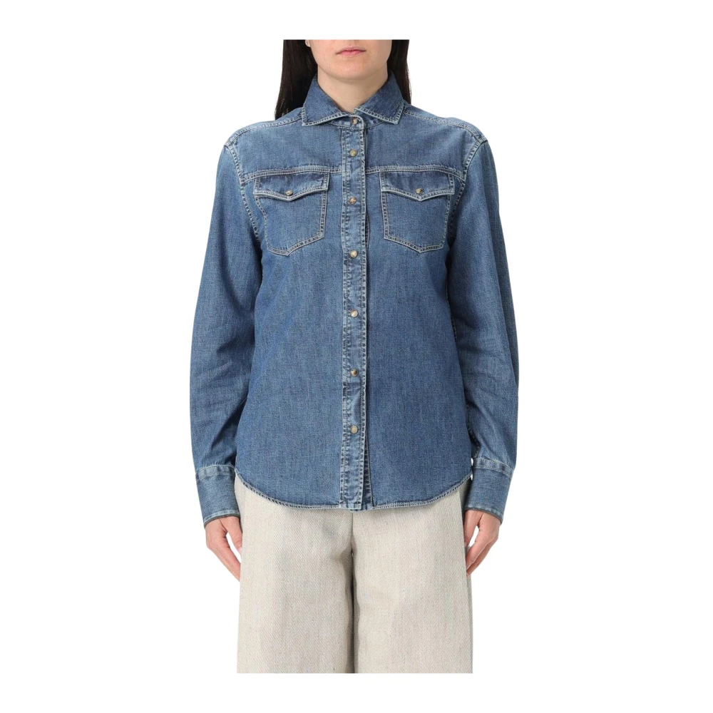 Blouses & Shirts > Denim Shirts - - Brunello Cucinelli - Modalova