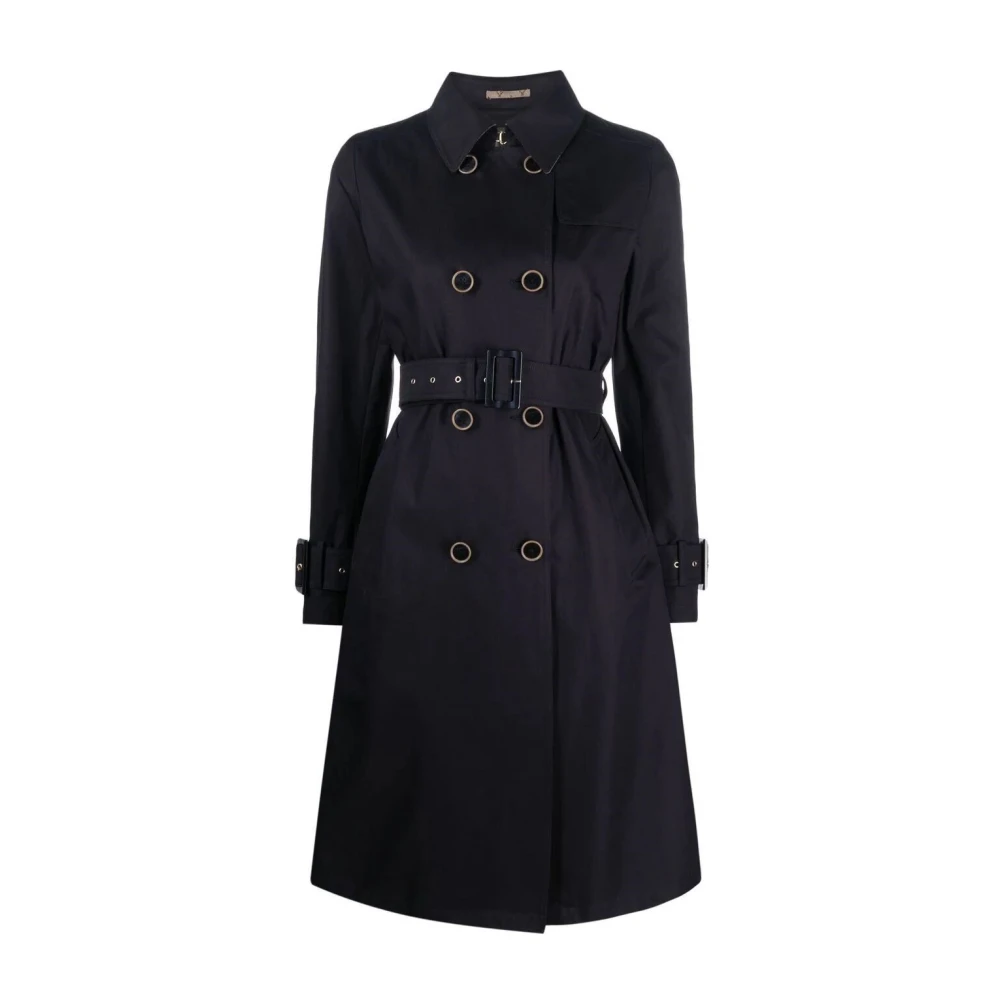 Herno Women's Blue Monogram Trench Coat
