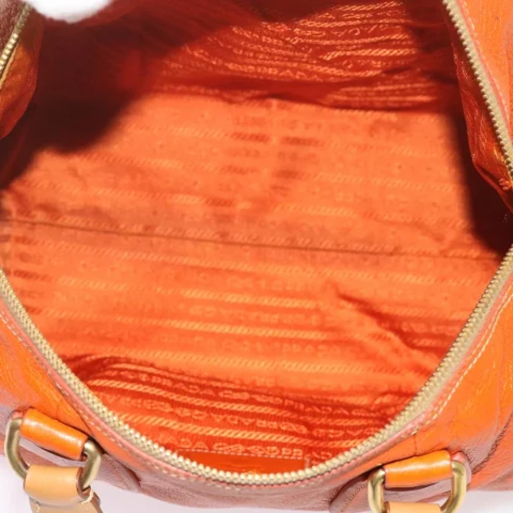 Prada Vintage Pre-owned Leather prada-bags Orange Dames