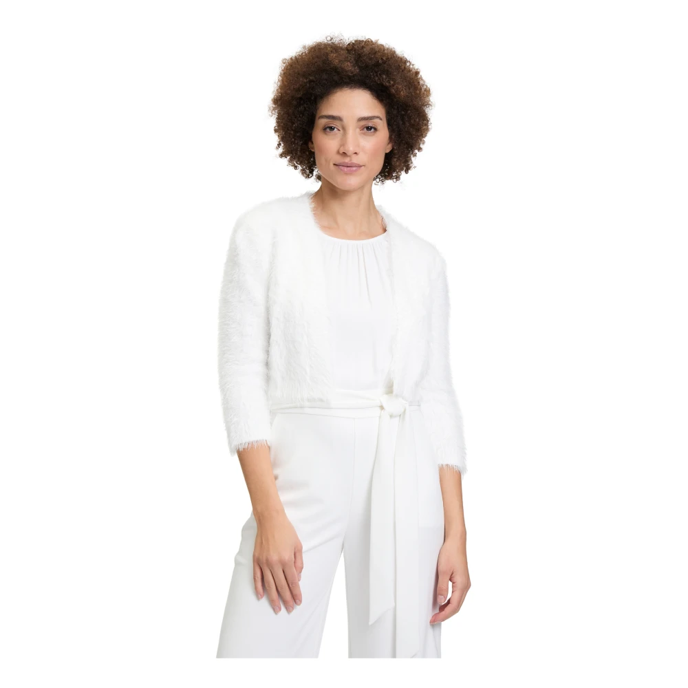 Vera Mont Elegante Gebreide Bolero met Franjes White Dames