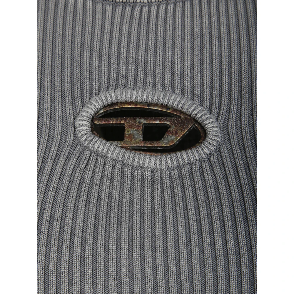 Diesel Lange Mouw Logo T-shirt M-valary Gray Dames