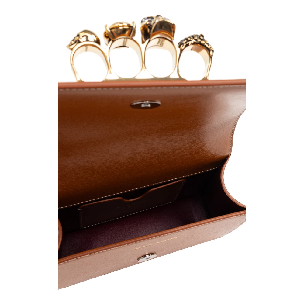 alexander mcqueen Jewelled Satchel Mini Schoudertas Brown Dames