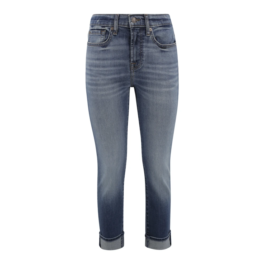 7 For All Mankind Slim Fit Jeans Donkerblauw Blue Dames