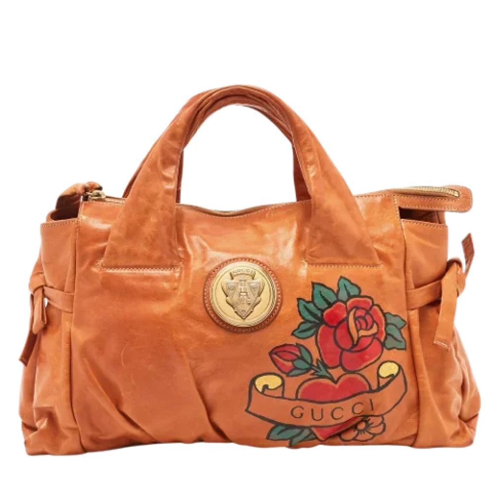 Gucci Vintage Pre-owned Leather totes Orange Dames