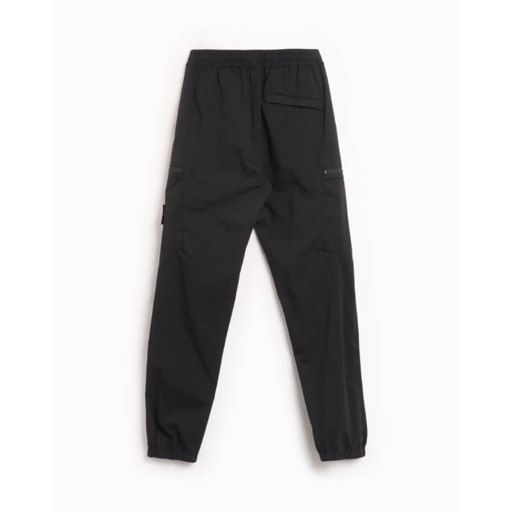 Stone Island Zwarte Cargo Joggingbroek met Zakken Black Heren