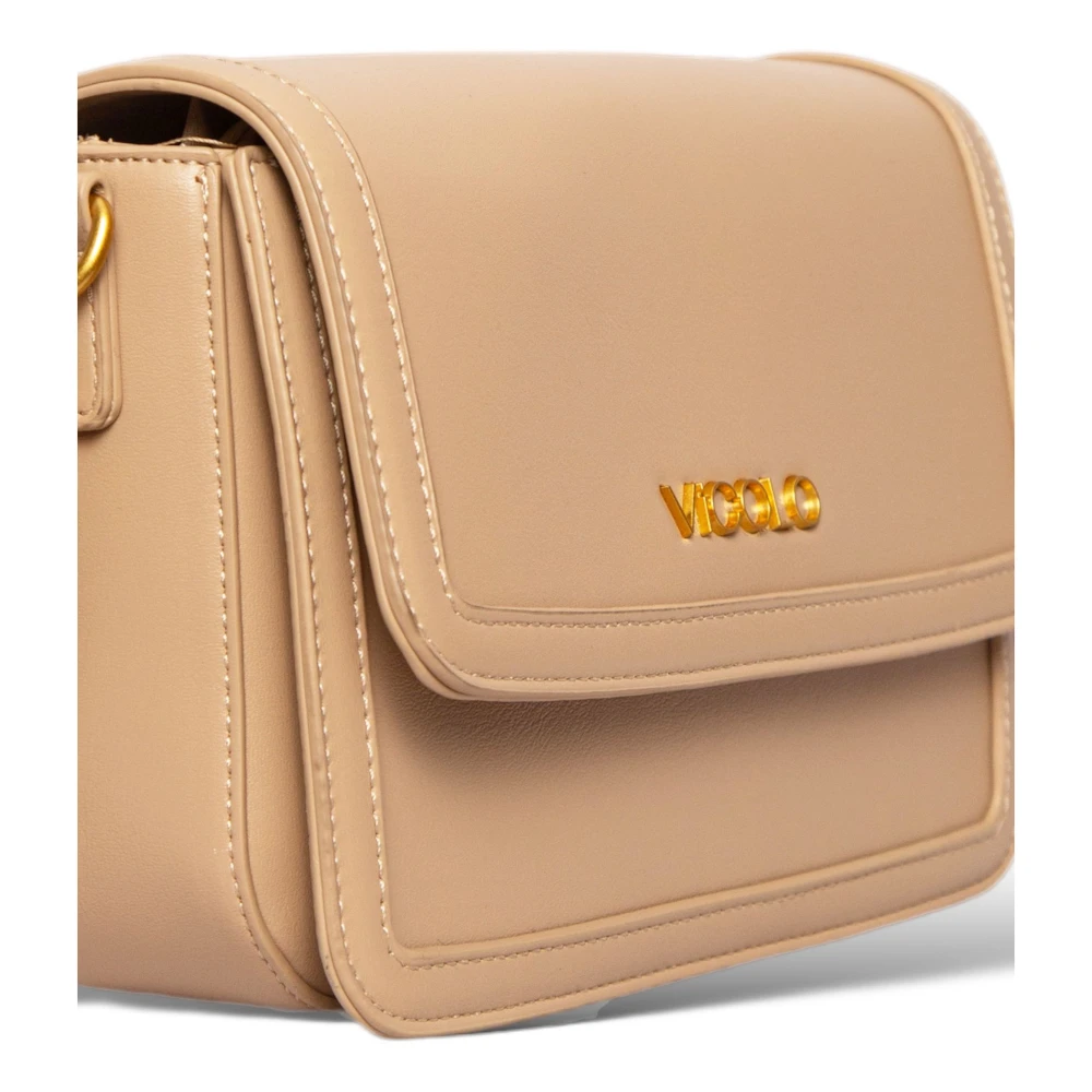 ViCOLO Eco-lederen flap tas in roze Beige Dames