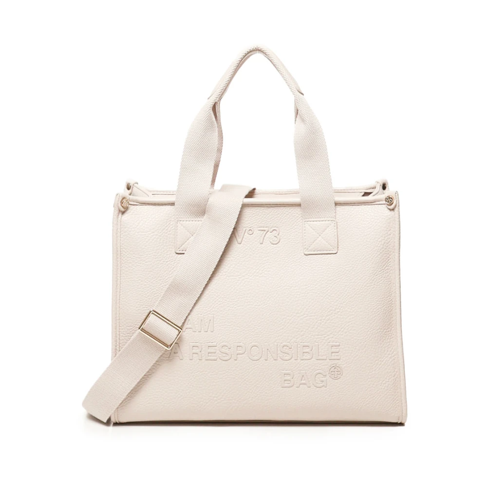 V73 Witte Eco-vriendelijke Tas met Handvatten White Dames