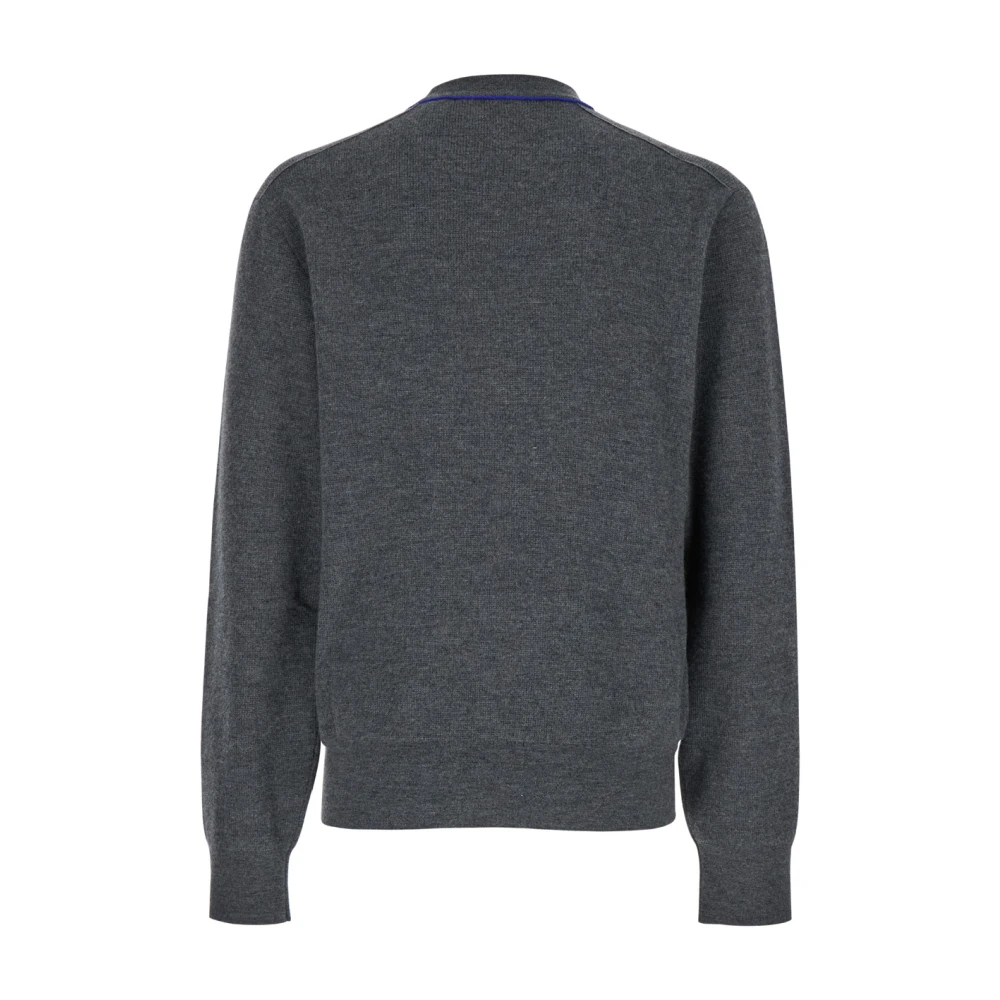 Burberry Grijze Crewneck Sweater met EKD Detail Gray Heren