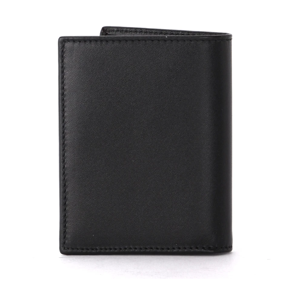 Comme des Garçons Zwarte leren portemonnee met kaartsleuven en briefgeldvak Black Unisex