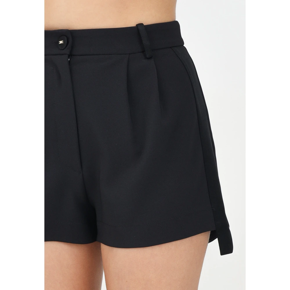 Elisabetta Franchi Zwarte Elegante Smoking Stijl Shorts Black Dames
