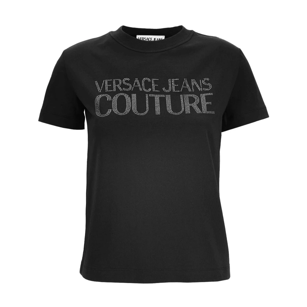Versace Jeans Couture T-shirt met glinsterende applicaties Black Dames