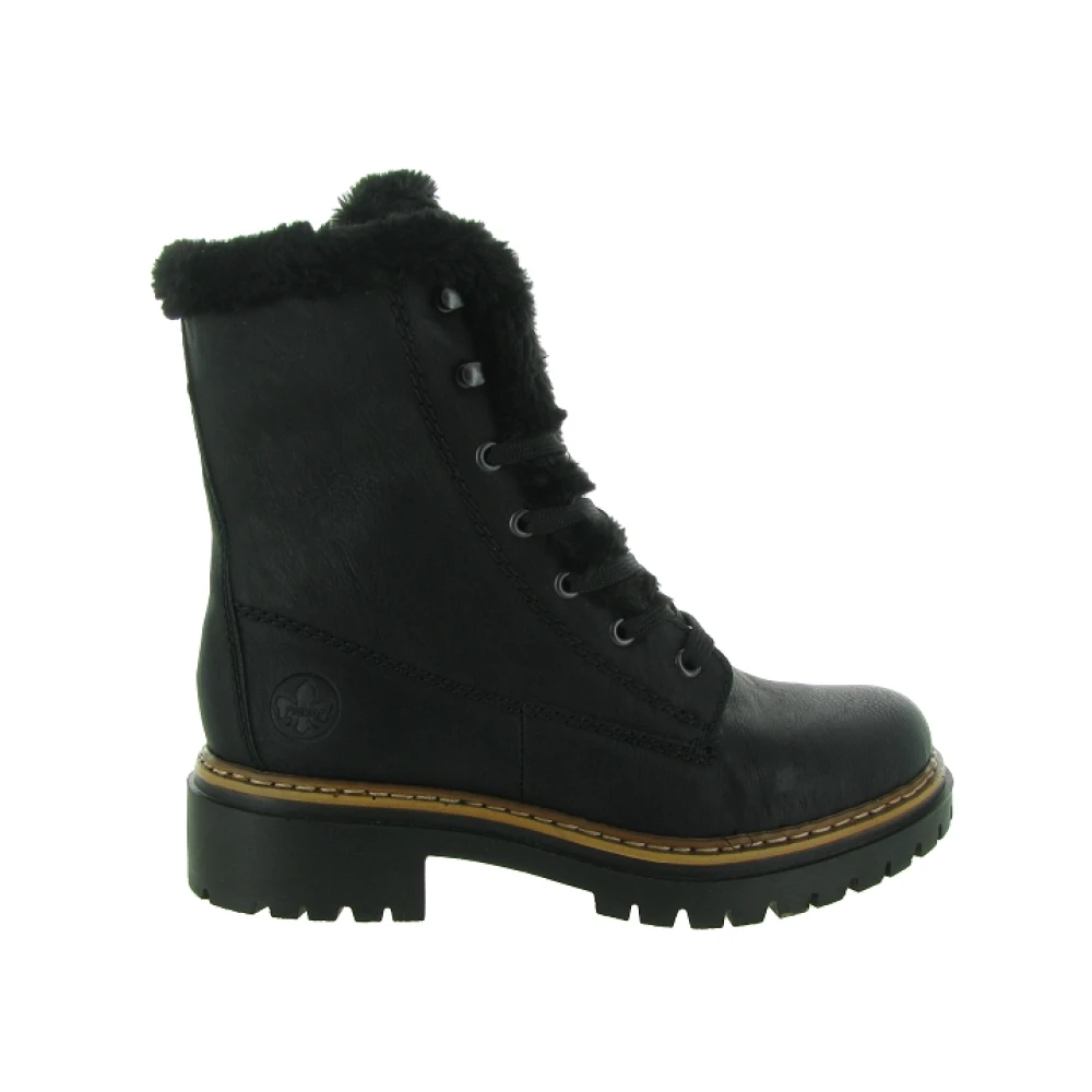 Rieker Women's Black Winter Boots, 7 Uk, Stylish Shoes 78522