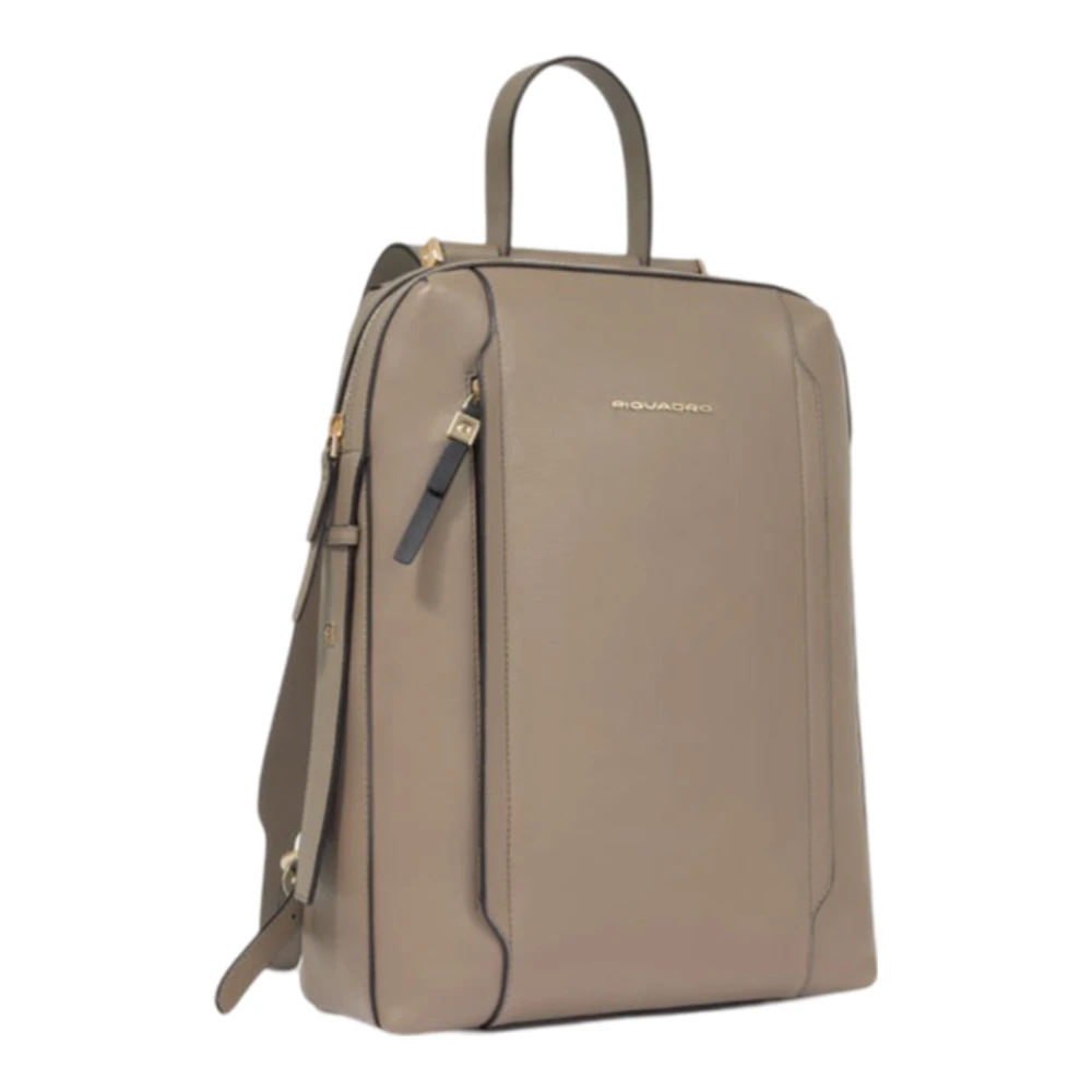 Piquadro Grijze rugzak voor vrouwen met laptop en iPad -bescherming Gray Dames
