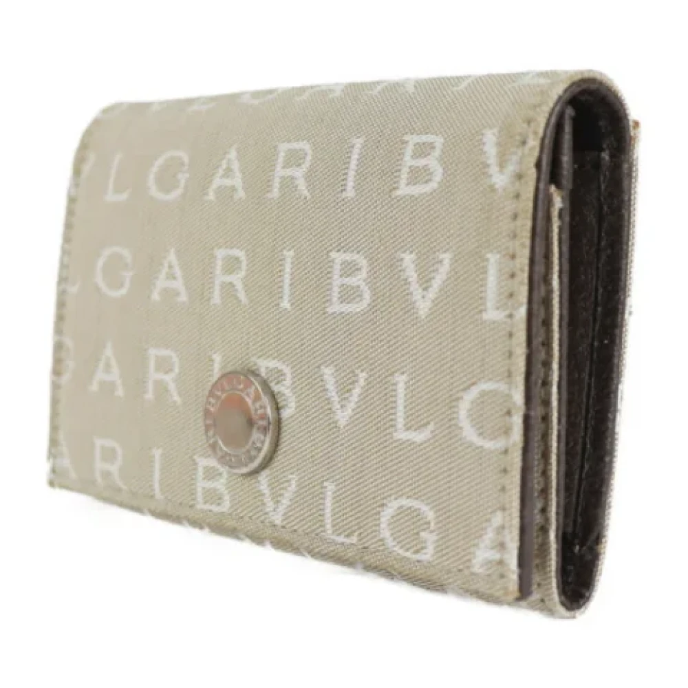 Bvlgari Vintage Pre-owned Canvas wallets Beige Dames