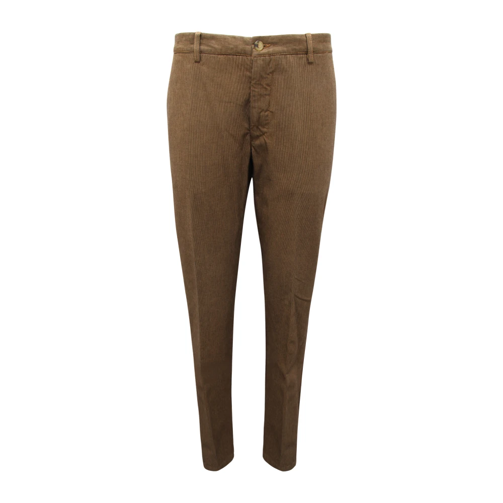 Etro Men's Brown Textured Trousers Made In Italy - Chinos - S - Trousers