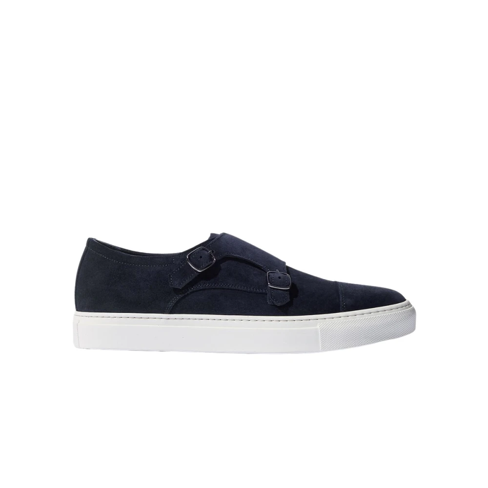Scarosso Handgemaakte Blauwe Suède Monkstrap Sneakers Heren Schoenen