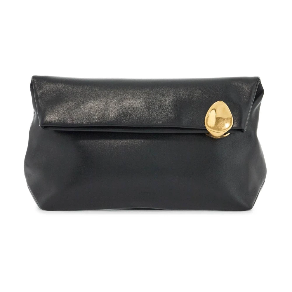Jil Sander Vierkante Nappa Leren Juweel Pochette Black Dames