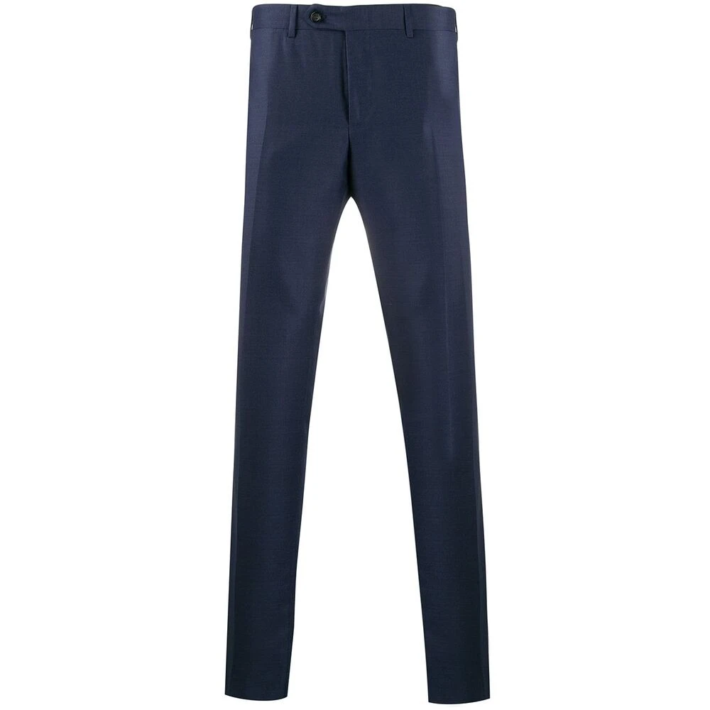 Canali Marineblauwe wollen broek Blue Heren