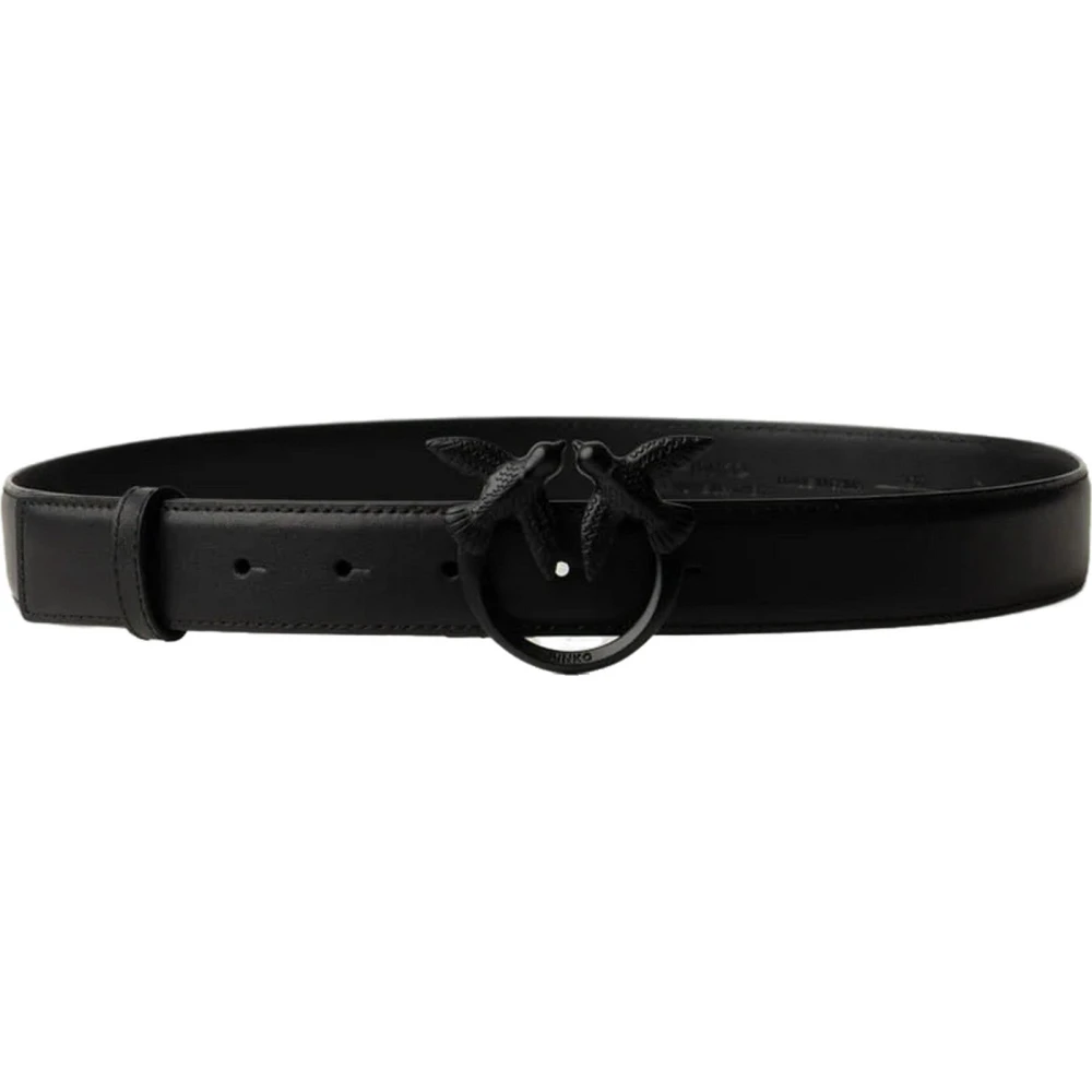 pinko Leren Riem met Uniek Ontwerp Black Dames
