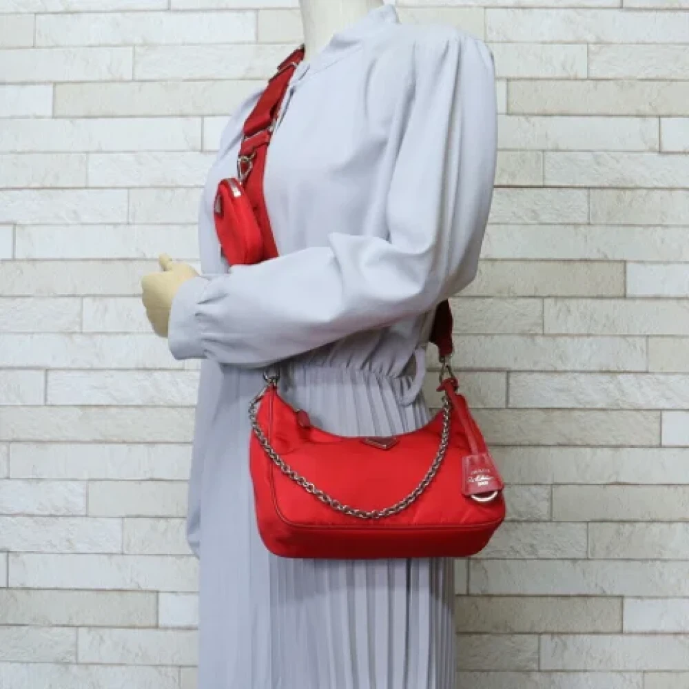 Prada Vintage Pre-owned Nylon prada-bags Red Dames