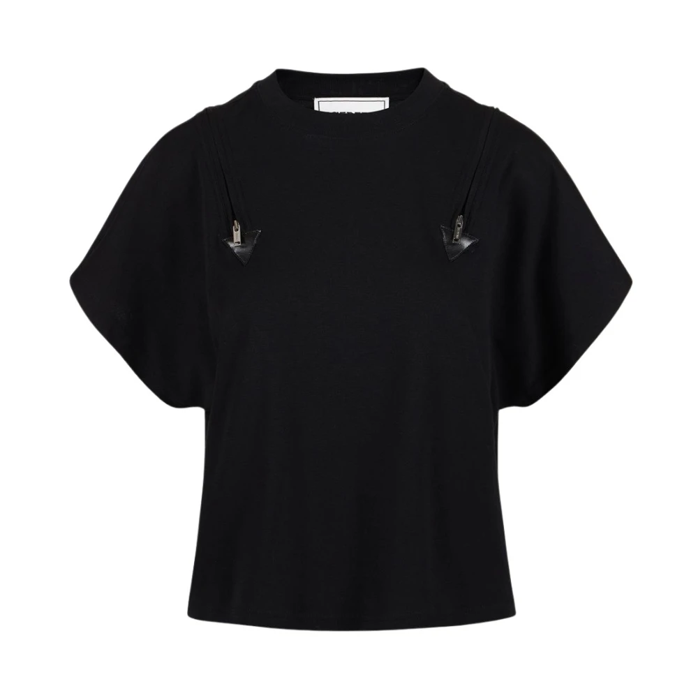 Iceberg T-shirt met decoratieve ritsen Black Dames