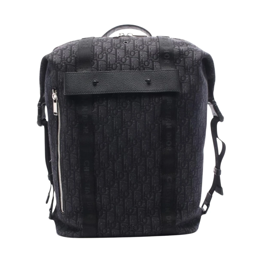 Dior Vintage Women's Black Pre-Owned Vintage Monogram Canvas Backpack