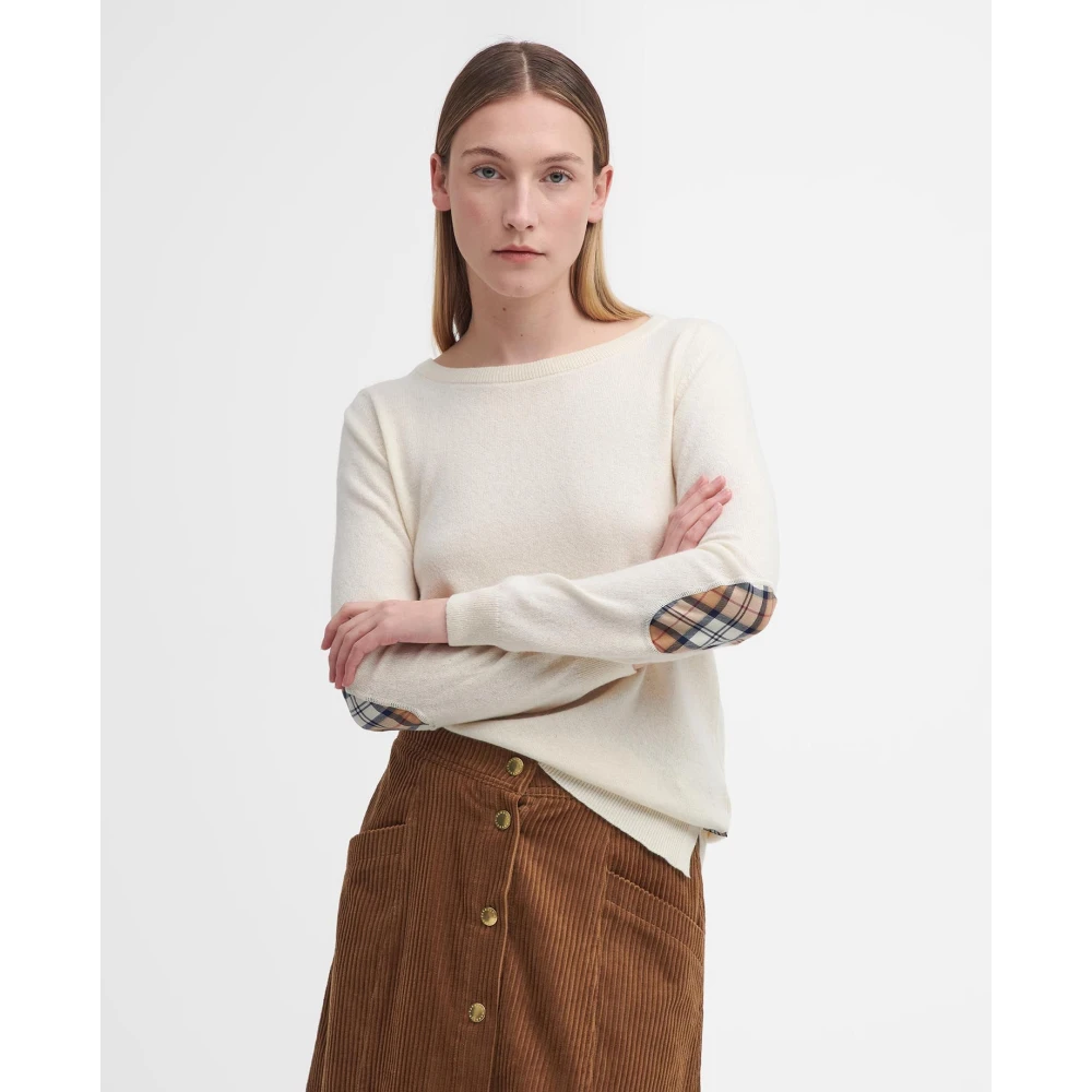 Barbour Warme wollen katoenen trui White Dames