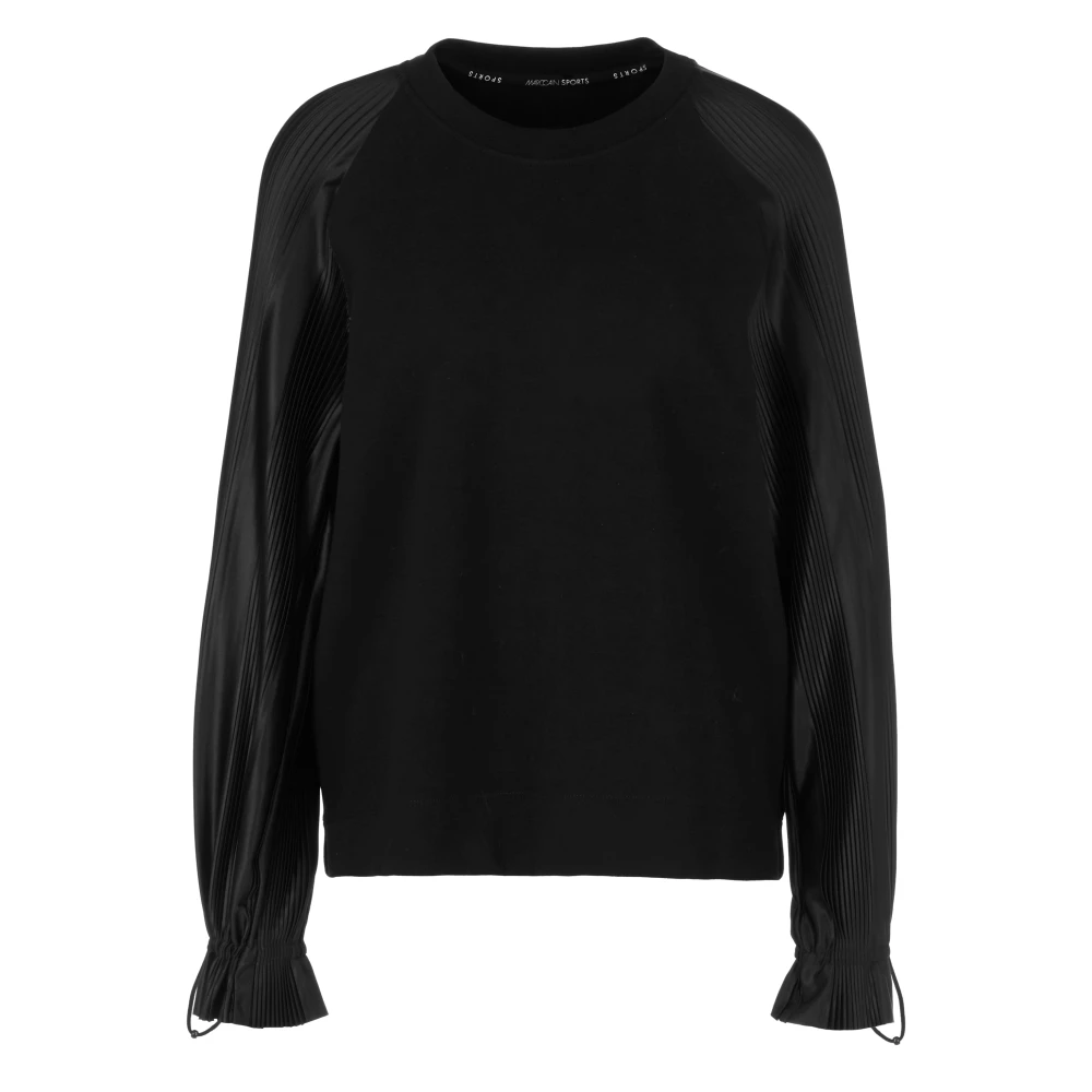 Marc Cain Sweatshirt met geplooide mouwen Black Dames