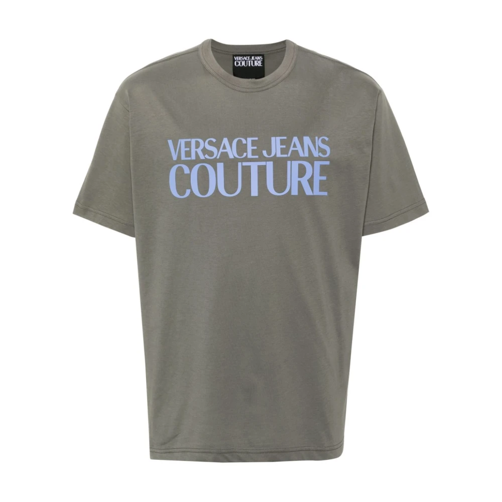 Versace Jeans Couture Grijze T-Shirts Polos Heren Ss24 Gray Heren