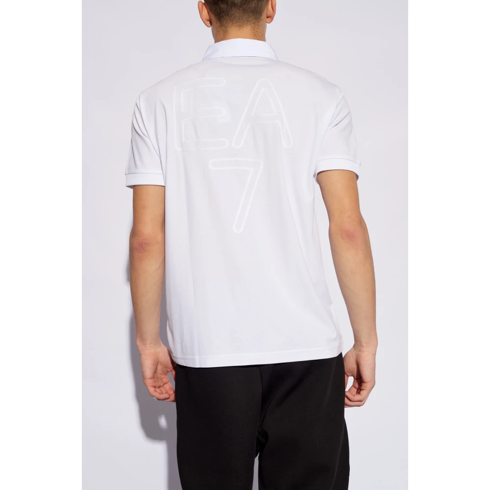 Emporio Armani EA7 Polo shirt met logo White Heren