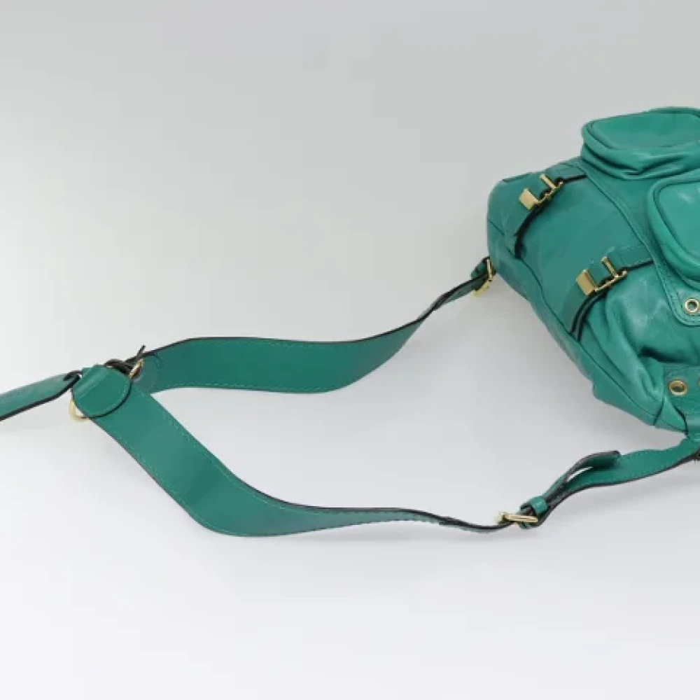 Gucci Vintage Pre-owned Leather backpacks Green Dames