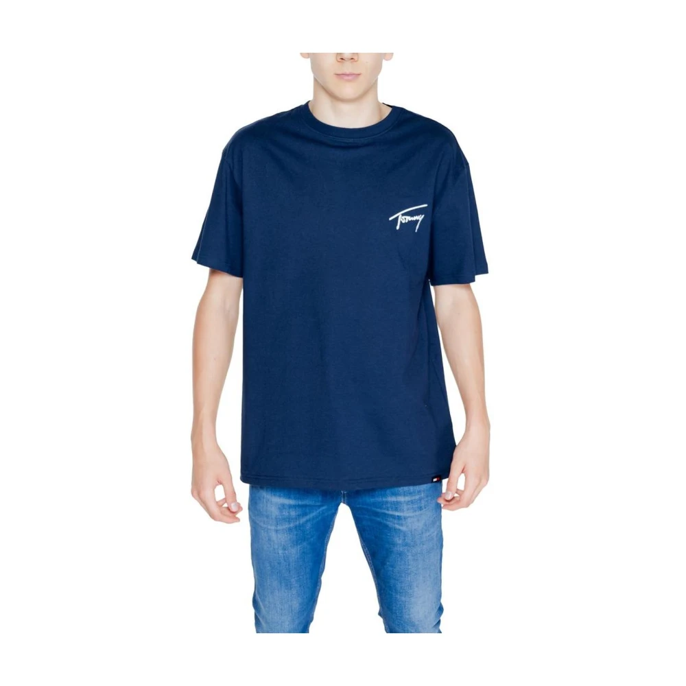 Tommy Jeans Blauw Katoenen T-shirt Regular Fit Blue Heren