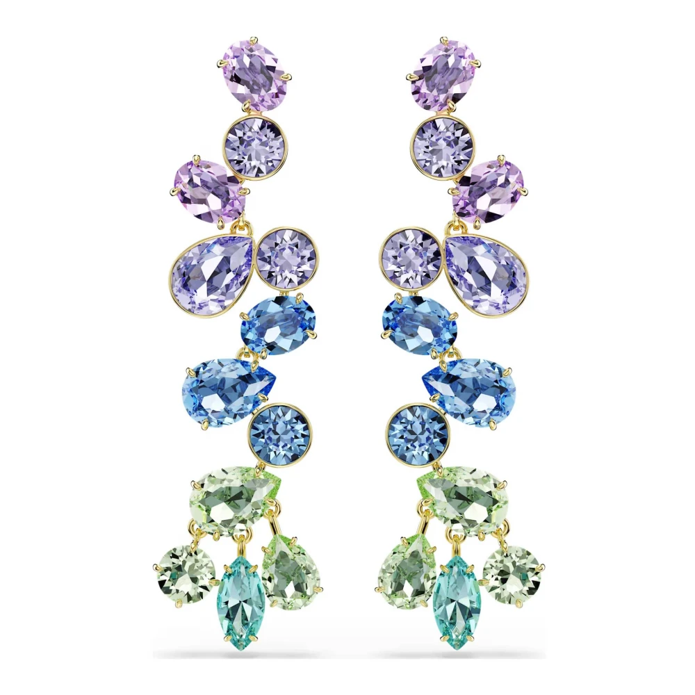 Swarovski Gema Drop-Ohrhänger, Verschiedene Schliffe, Chandelier, Lang, 18K Goldbeschichtet Mehrfarbig - Bild 2
