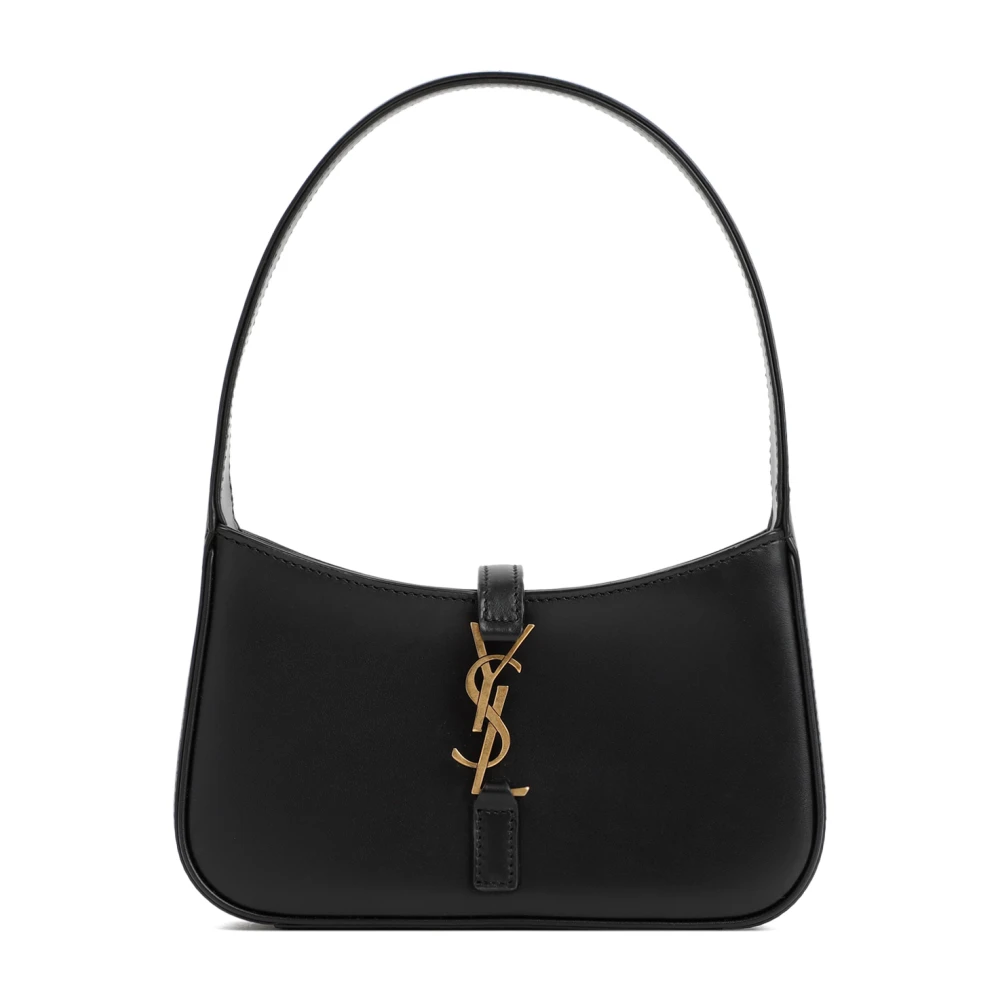 Saint Laurent Iconische YSL Handtekening Haaksluiting Tas Black Dames