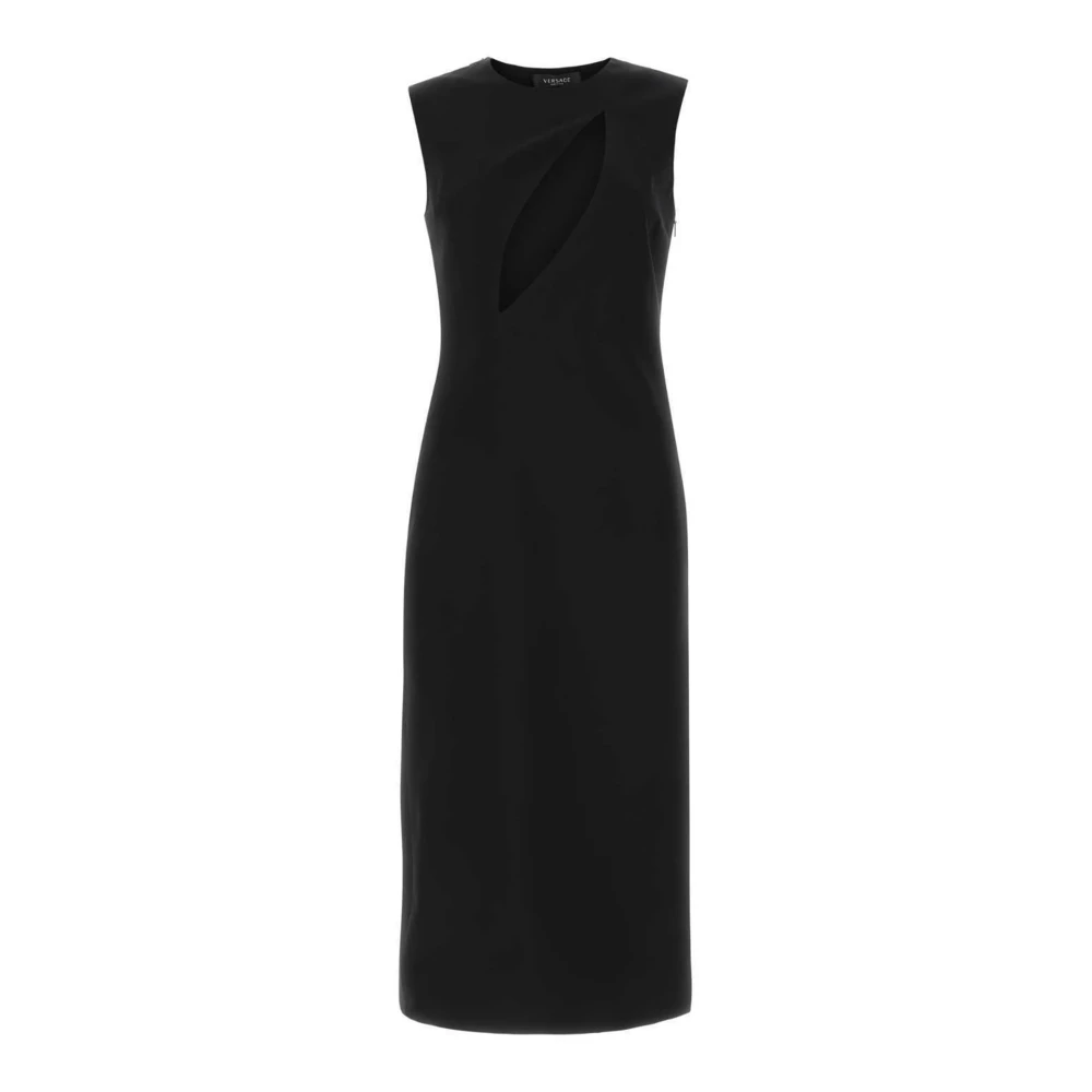 Versace Damen Schwarz Kleid Aus Natürlicher Viskose