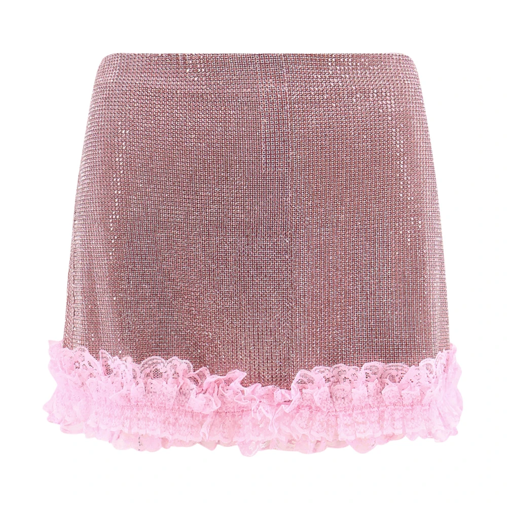 Self Portrait Rhinestone Residency Rok met Rouches Pink Dames