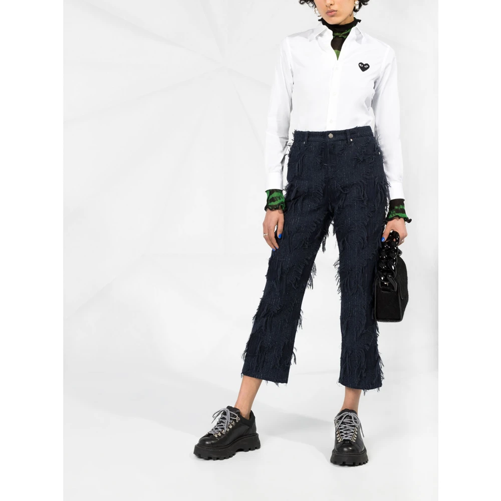 Comme des Garçons Play Wit Logo Longsleeve Shirt White Dames