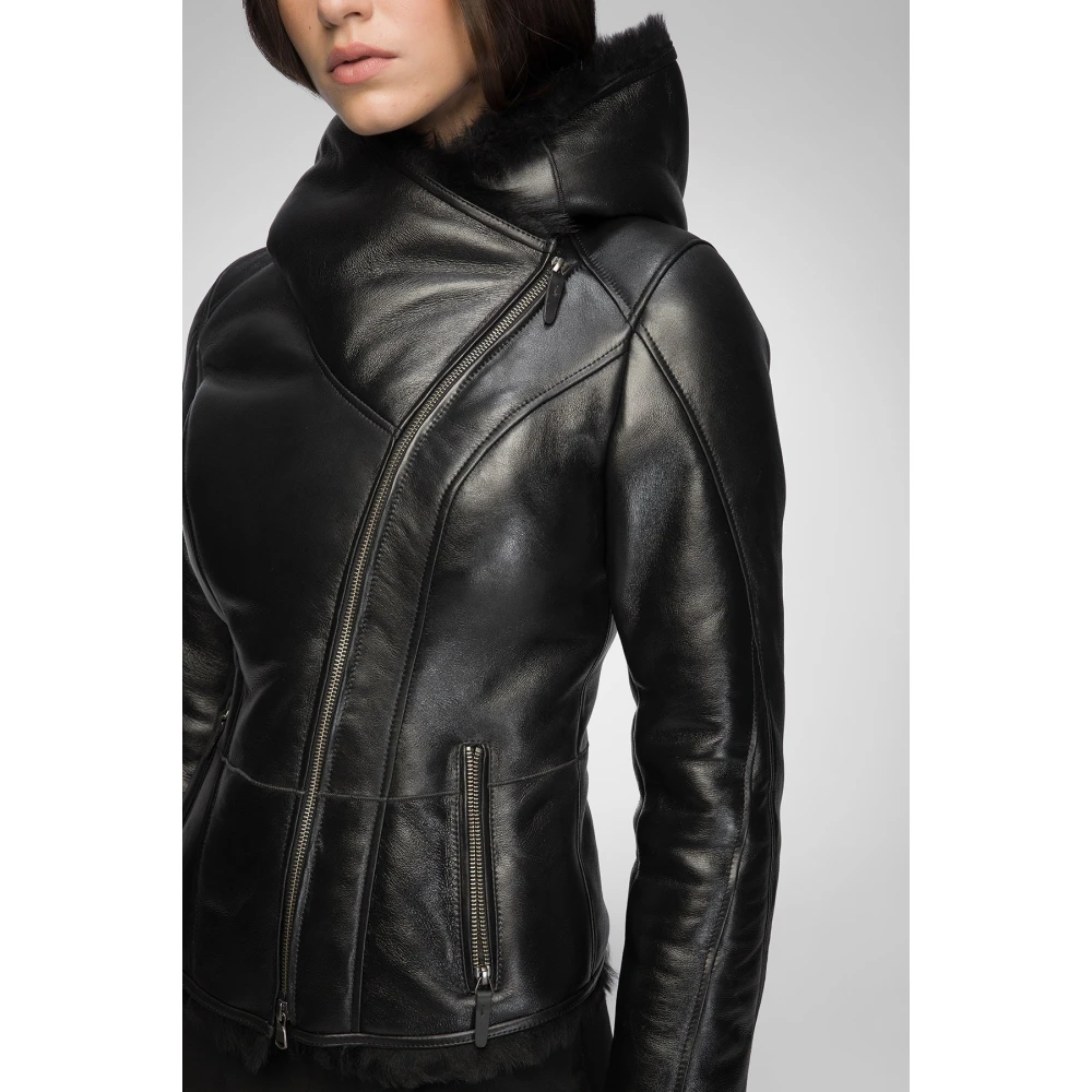 Vespucci by VSP Estrella Zwarte Shearling Jas Black Dames