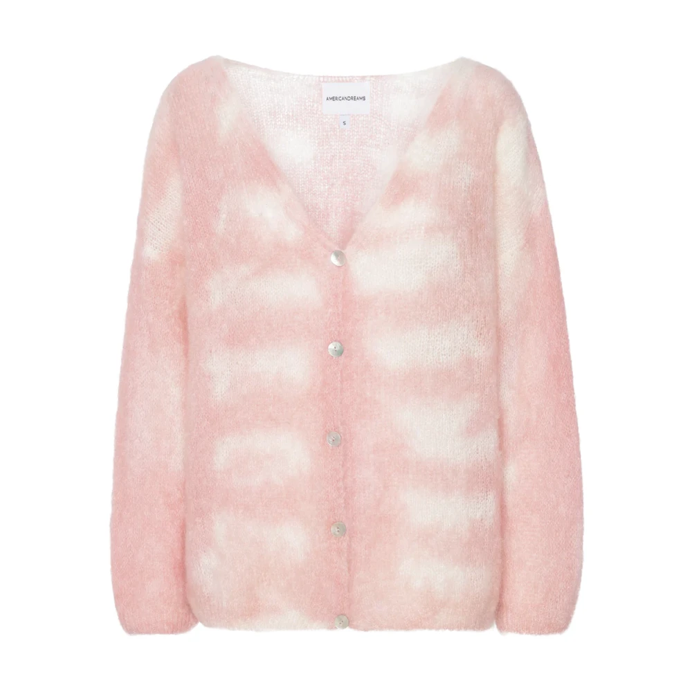 American Dreams Batikinspirerad Cornelia Cardigan i ljusrosa/vit Pink, Dam