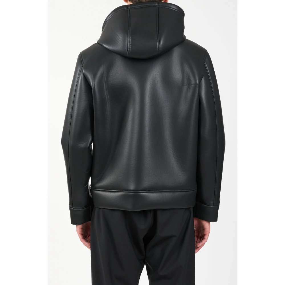 Msgm Hooded jack van imitatieleer Black Heren