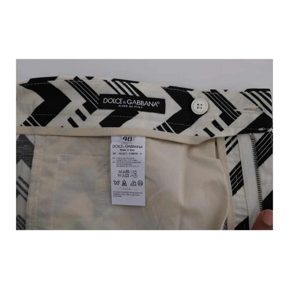 Dolce & Gabbana Gestreepte katoenen linnen shorts Multicolor Heren