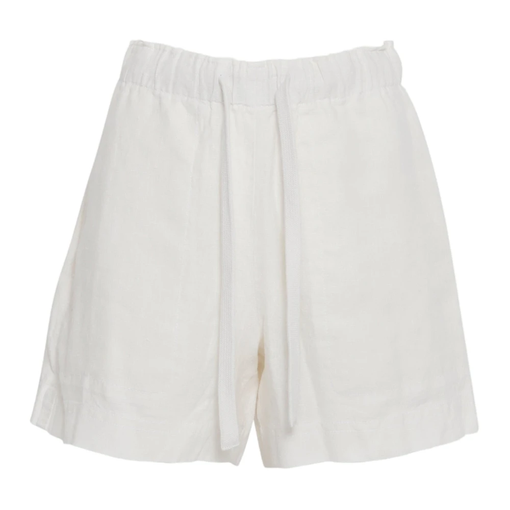 Off White Tie Front Shorts