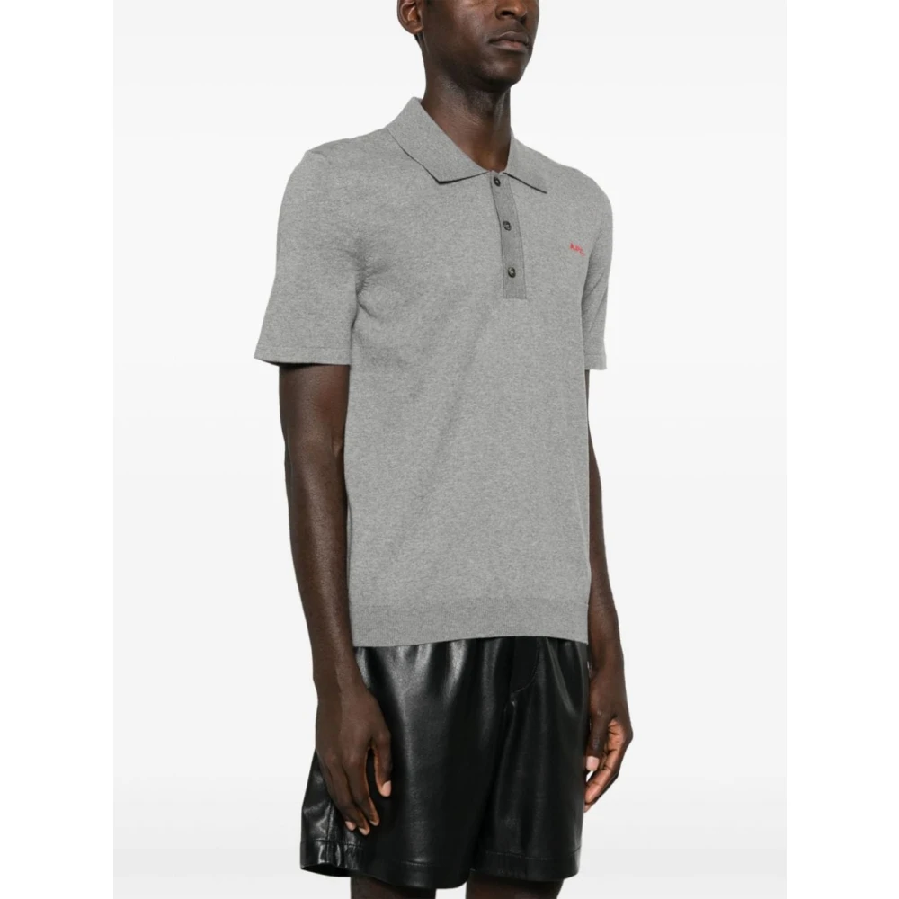 A.p.c. Grijze T-shirts Polos voor mannen Gray Heren