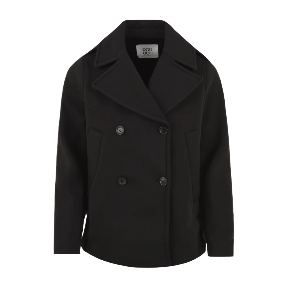 Douuod Woman Zwarte Gelso Jas voor Vrouwen Black Dames