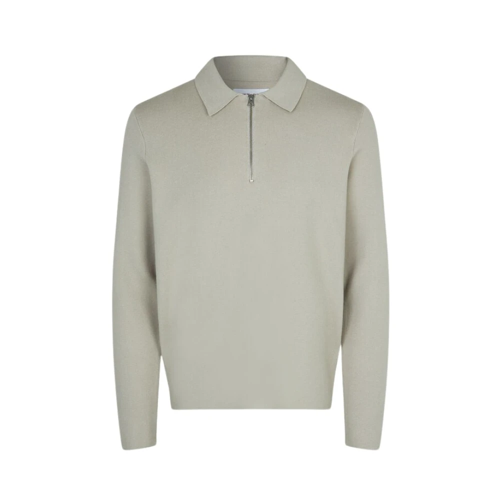 Samsøe Polo Sweater met Rits Beige Heren