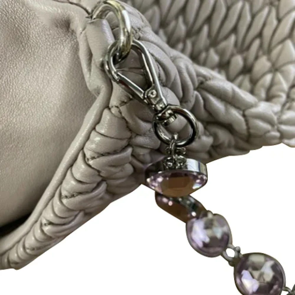 Miu Pre-owned Leather shoulder-bags Gray Dames
