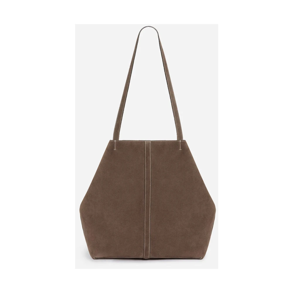 Vanessa Bruno Dagelijkse leren tas met gouden sluiting Beige Dames