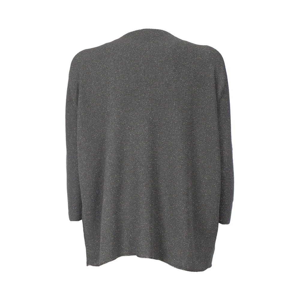 Le Tricot Perugia Asymmetrische Boothals Wollen Trui Gray Dames